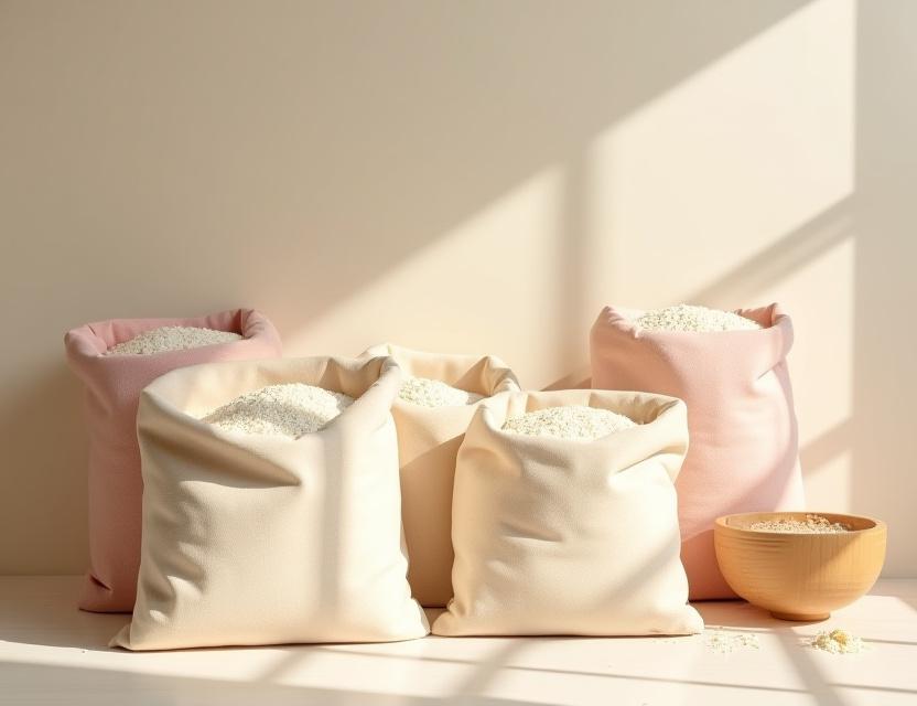 Sacks of high protein bread flour