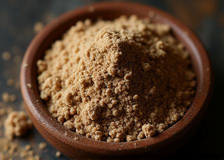 Close up of dark heritage grain flour